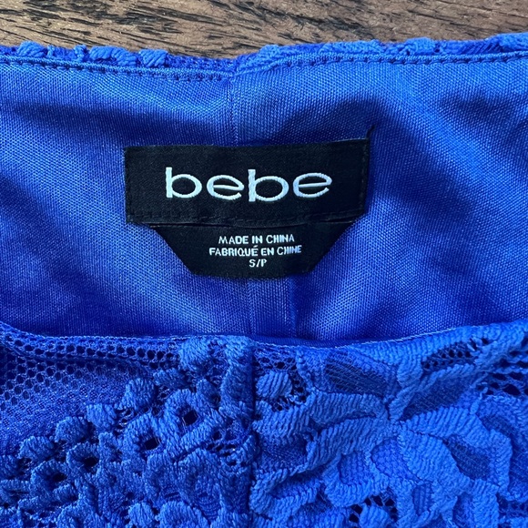 EUC bebe open back stretch lace/body con dress, small - Picture 4 of 8
